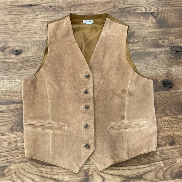 Suede menswear vest sz Large - Picture 8 of 14